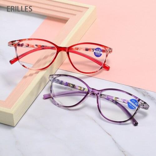 Anti-blue Light Reading Glasses Women PC Florist Presbyopic Eyeglasses Urltra-Light Eye Protection Women Flowers Elegant Eyewear