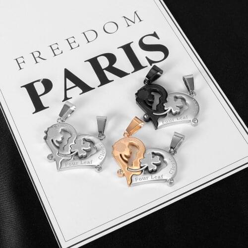 Fate Love His and Her couple necklace Heart key matching puzzle stainless steel Valentines Day Gifts Fashion design