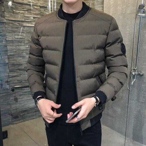 Overcoat for Male Jacket Clothing 2021 Brand Winter Mens Jackets Youth Thickened Short Slim Down Cotton