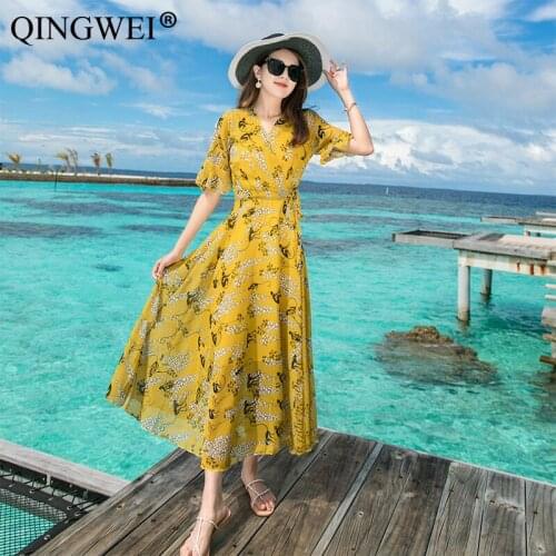 Летние шифоновые платья QINGWEI China At AliExpress