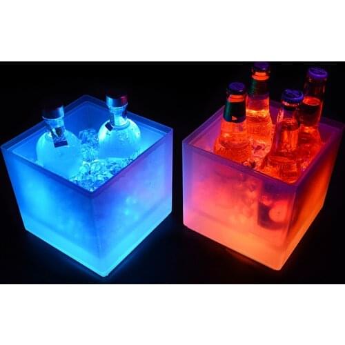 Buckets, Coolers & Ice Bags LED Ice Bucket Wine Cooler Colors Changing Champagne Wine Bucket for Party Home Bar Hot