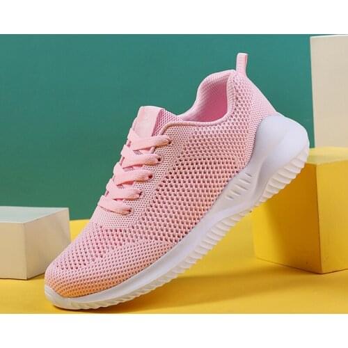 Womens shoes summer leisure fly woven mesh comfortable breathable elastic light non-slip large size vulcanized shoes