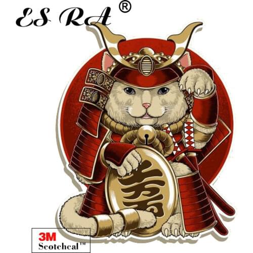 Japanese Style Retro Stickers Decals Vinyl Waterproof Samurai Cat Laptop Pegatinas Matt for Car Window Wall Helmet Motor Bottle