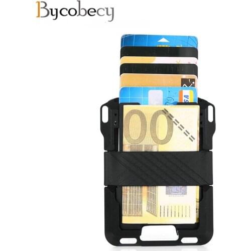 Bycobecy Pop-up Wallet New 2020 Aluminum Metal Black Silver Card Case Men And Women Card Holder RFID Anti-theft Protector Card