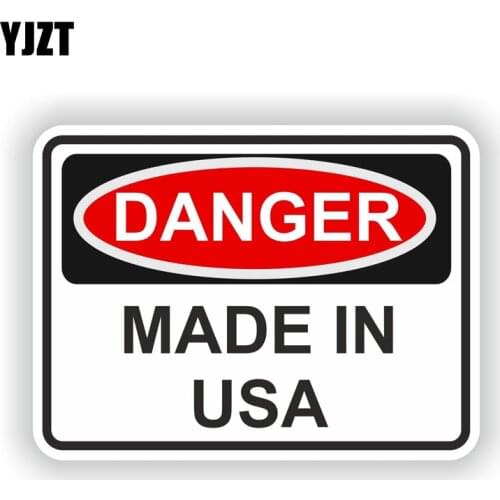 YJZT 13.2CM*9.6CM Car Accessories MADE IN USA DANGER Decal Warning Car Sticker 6-1922