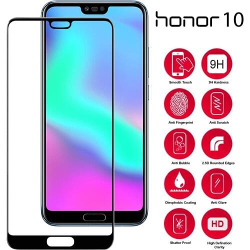 Tempered Glass for Huawei Honor 10 Full Cover Screen Protector For Honor10 Hard 9H