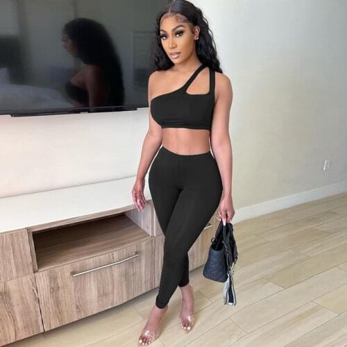 Bodycon Summer Outfits for Women Clothing Black Crop Top and Skinny Pencil Pants Sets Streetwear Backless Sexy Two Piece Set