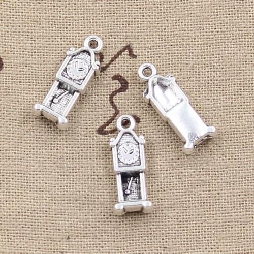10pcs Charms Grandfather Clock Antique 20x8mm Antique Making Pendant fit,Vintage Tibetan Silver color,DIY Handmade Jewelry