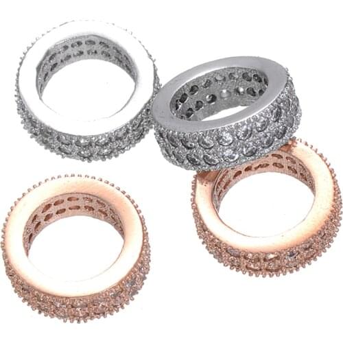 1 pcs Supplies Jewelry Shining Zircon Copper Beads For Jewelry Making Diy Big Hole Spacer Beads Jewelry Findings Bijoux Kralen