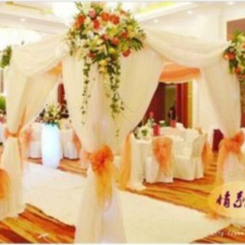 3M*3M*3M Luxury white square canopy drape with stainless steel stand for wedding decoration,wedding supply(drape with stand)