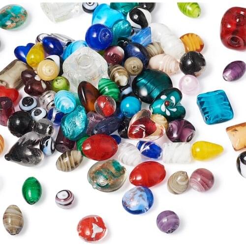 500g/bag Mixed Color Lampwork Glass Beads Handmade beads for jewelry DIY making Crafts ,11~29x11~25x11~15mm Hole: 0.5~4mm F80