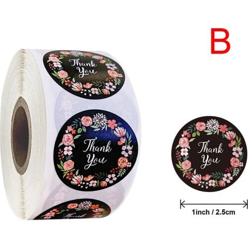 500pcs/roll Handmade Thank You Stickers Seal Labels Scrapbook Sticker Circle Stationery Food Hand Made Deco For Envelope Gifts