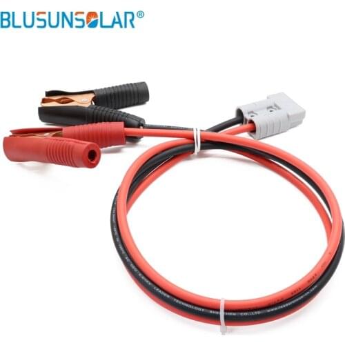 50A 600V battery connector with 8 meter 4mm2 cable wire with alligator clip to connect portable solar panel and solar battery