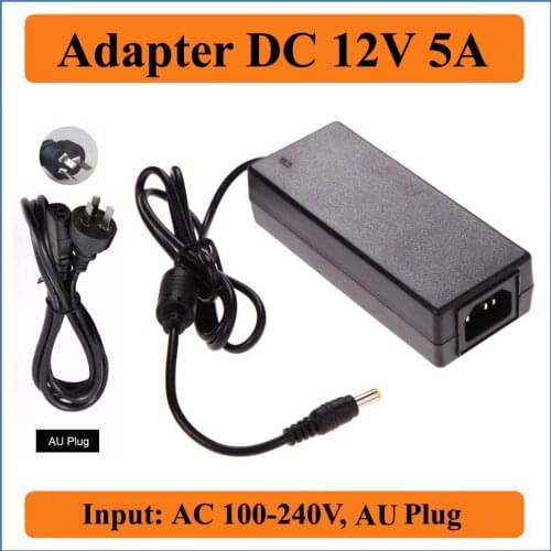 12V 5A AU Plug AC/DC Adapter AC100-240V Converter to DC 12V 5000mA Power Supply Charger for 5050 5630 3528 SMD LED Strips light
