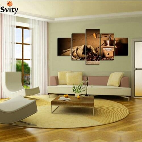 Free shipping coffee machine Pictures Coffee Beans Wall Canvas Pictures For Home Decor Decoration Infantiles Poster Retro A107