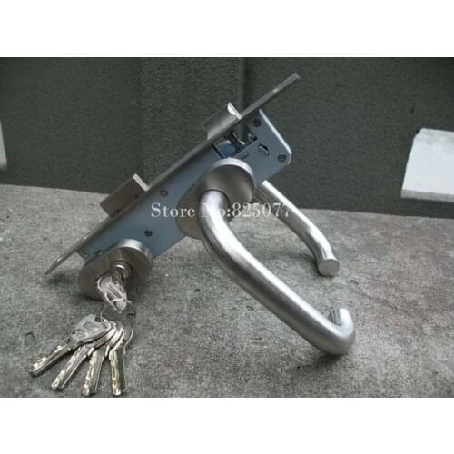 Free Shipping hot sell stainless steel handle aluminum door handle/door bars handle/fence gate handle with 5pcs key HM168