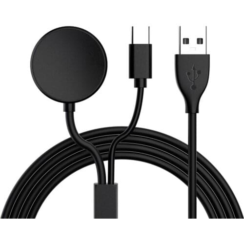 2 in 1 Wireless Charger for Samsung Galaxy Watch Active 2 USB Quick Charging Cable 100CM Smart Watch Accessories
