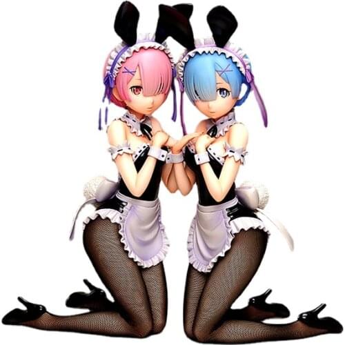 Big Size 30cm Re Zero Rem Ram Bunny Ver. 1/4 Scale PVC Figure Collectible Model Toy