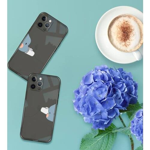 Cute dinosaur BBF double Phone Case For iPhone 13 12 11 8 7 se 2020 pro X XS XR MAX Plus Black Transparent Cover