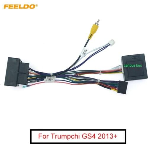 FEELDO Car 16pin Audio Wiring Harness With Canbus Box For Trumpchi GS3/GS4/GE3 Aftermarket Stereo Installation Wire Adapter