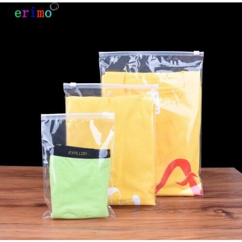 Ferimo 100pcs Ductile transparent zipper bag clothing self-sealing bag packaging storage bags 40*50cm