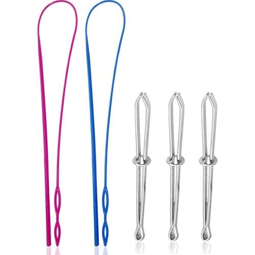 2Pcs Plastic Flexible Drawstring Threader with 3Pcs Metal Drawstring Threader Drawstring Replacement Tools DIY Sewing Tools