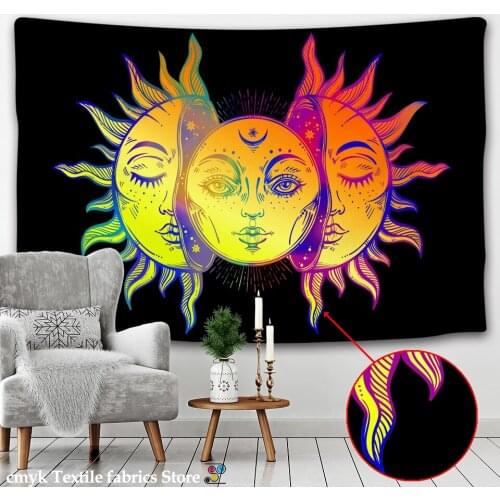 Mandala Tapestry White Black Sun And Moon Tapestry Wall Hanging Gossip Tapestries Hippie Wall Rugs Dorm Decor Blanket 95x73cm