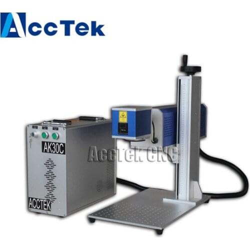 Jinan ACCTEK portable design plastic wood co2 laser marking machine with American synrad metal laser tube
