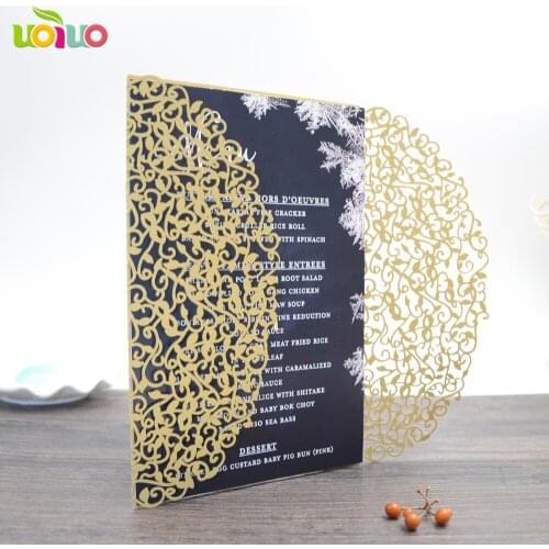China supplier 10 sets wedding invitations laser cut invitation card with inner paper and envelop