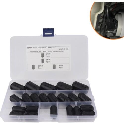 22x Clip On Connector Clamp Ring Kit Noise Suppressor Ferrite Core Filters Cable Filters Cable Connector Clamp dropshipping
