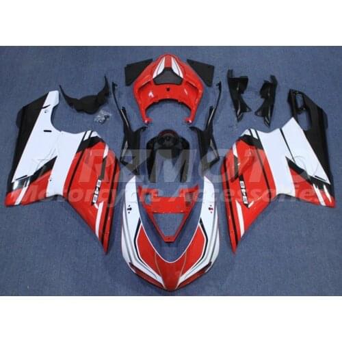 New ABS Motorcycle Fairing kit Fit For Ducati 848 evo 1098 1198 2007 2008 2009 2010 2011 2012 Custom Red White