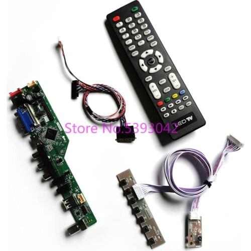 KIT fit N156B6-L03/L04/L05/L06/L07/L08/L10/L0A/L0B/L0D LCD screen LVDS AV+USB 40-Pin 1366*768 Analog TV control drive board