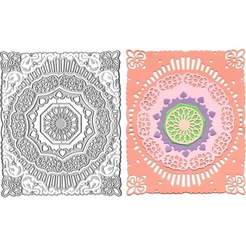 Mandala Frame Stencil Metal Cutting Dies Scrapbooking Photo Album Cards Making Craft DIY Stamp and Slimline Dies