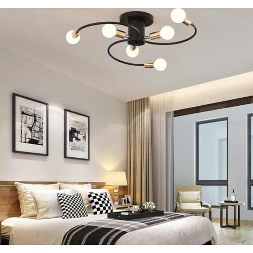 Nordic Creative Revolving Living Room Bedroom Iron Lighting Fixture LED Lamp Indoor Decoration E27 Chandelier