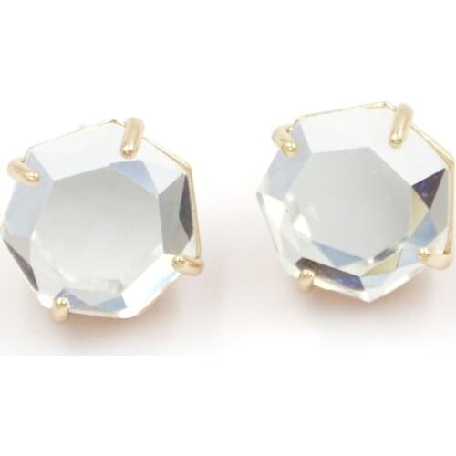 2021 New Valentines Day Faceted Clear AB Glass Studs Earrings for Women