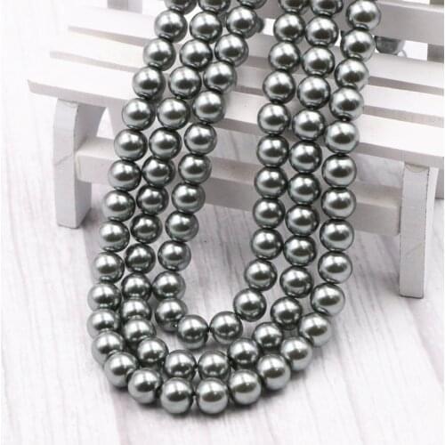 New Imitation Pearl Beads Round Loose Beads Handmade DIY Necklace Bracelet Accessories Glass Pearls Shell Jewelry Making 15" B7