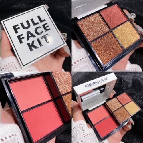 4 Color Eyeshadow Pallete +2 Color Face Blusher Shimmer Matte Glitter EyeShadow Palette Warm Pigmented Maquillage Makeup Palette