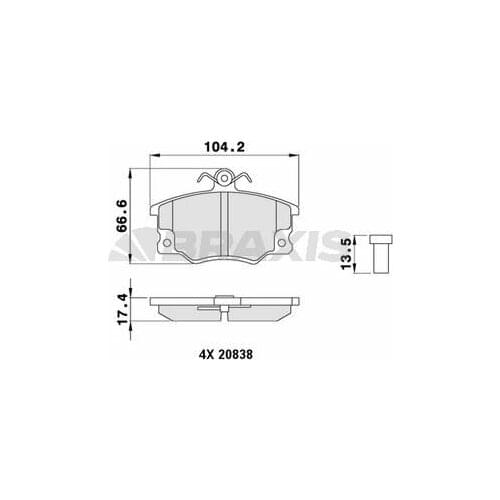 FRONT BRAKE BALATASI FIAT TEMPRA TIPO FIAT UNO PUNTO 1.4 / 1.6 / 1.8 / 2.0