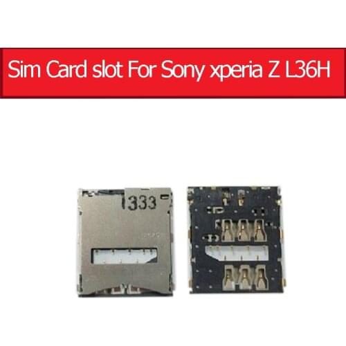 Nwt Genuine Sim Card slot For Sony xperia Z L36H L36i C6602 C6603 Sim Card tray For Sony L36H Sim card reader holder Replacement