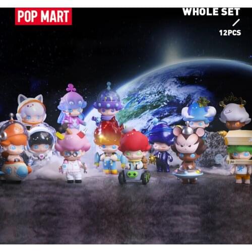 POP MART Dimoo Space Travel for Whole Box Doll Binary Action Figure Birthday Gift Kid Toy animal story toys figures