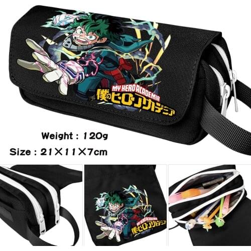 Anime My Hero Academia Cartoon Casual Waterproof Pencil Case Cosmetic Bag Zipper Student MakeUp Bag Stationery Boy Girl Pen Bag