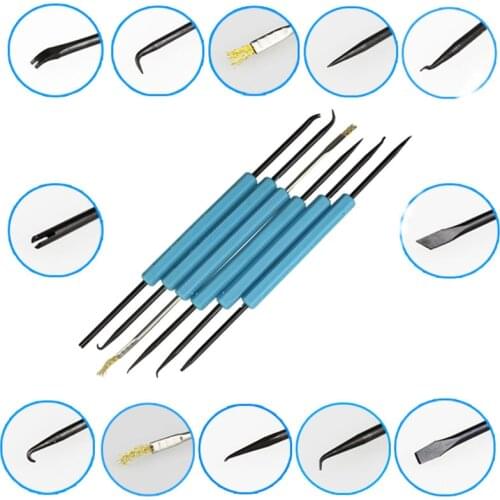 Professional 6pcs/lot Steel Solder Assist Repair Tool Electronic Tools Set Welding Grinding Cleaning Repair Tools Kits