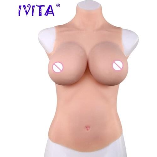 IVITA Realistic Silicone Breast Forms Fake Boobs For Crossdresser Shemale Transgender Drag Queen Faux Seins Silicone Breast Form