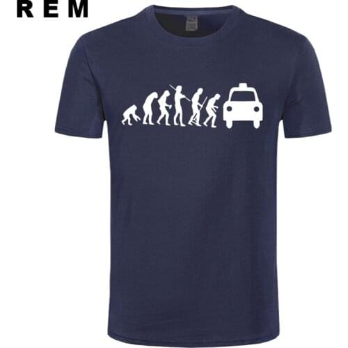 REM Cotton Cheap Wholesale Short Sleeve Printing Machine Crew Neck Mens Images The Evolution To A Taxi Driver Humorous T Shirts