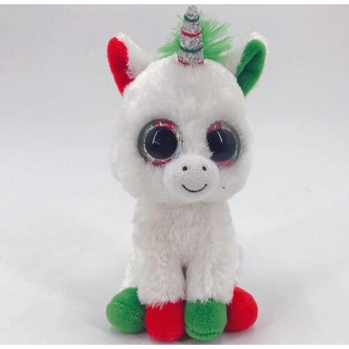 Ty Beanie Boos Big Eyes White Unicorn Series 6"15cm Bedroom Decor Collection Plush Toy Animal Doll Birthday Present for Children