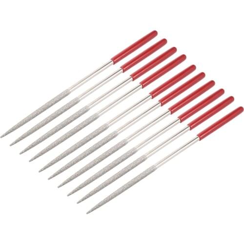 Uxcell 10Pcs 5mm x 180mm Round Diamond Needle File 150 Grit for Metal Glass Stone