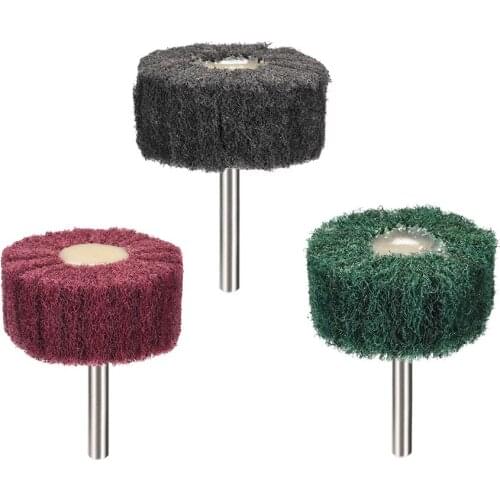 Uxcell 2pcs 2 Inch Abrasive Wheels Buffing Polishing Wheels Green/Red/Gray with 1/4 Inch Shank for DIY Engraving Grinding