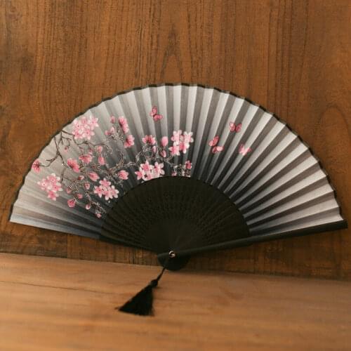 11-20 colors Vintage Bamboo Folding Hand Held Flower Fan Chinese Dance Party Pocket Gifts
