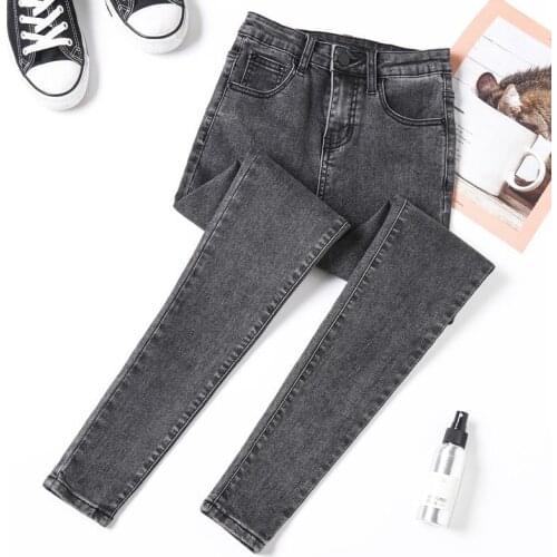 Fashion Jeans Denim Trousers 2021 Autumn Korean Spring Stretch Elastic Streetwear Women Vintage Denim Pants High Waist Pencil