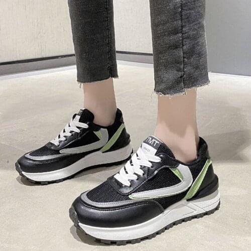 2021 Women Casual Shoes Air Mesh Vulcanized Shoes All-match Running Shoes Harajuku Style Soft-soled Sneakers Tenis Feminino